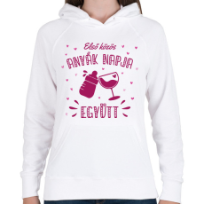 PRINTFASHION Első közös anyák napja - Női kapucnis pulóver - Fehér