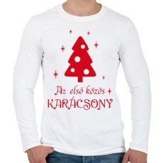 PRINTFASHION Első közös karácsony - Férfi hosszú ujjú póló - Fehér