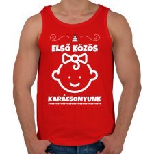 PRINTFASHION Első közös karácsonyunk 2 - Férfi atléta - Piros atléta, trikó