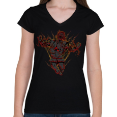PRINTFASHION Elszabadult - Női V-nyakú póló - Fekete