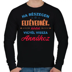 PRINTFASHION Eltévedni - Vigyél hozzá - Férfi pulóver - Fekete