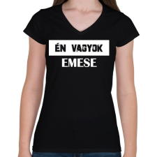 PRINTFASHION Eltévedt pároknak - Én vagyok (fehér) - Női V-nyakú póló - Fekete női póló