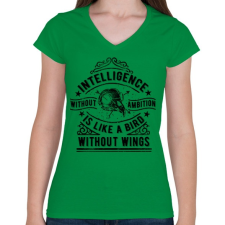 PRINTFASHION Eltökéltség - Női V-nyakú póló - Zöld női póló