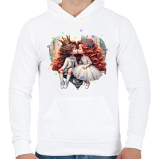 PRINTFASHION Elvarázsolt herceg - Férfi kapucnis pulóver - Fehér férfi pulóver, kardigán