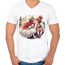 PRINTFASHION Elvarázsolt herceg - Férfi V-nyakú póló - Fehér férfi póló