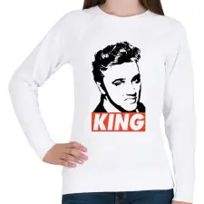 PRINTFASHION Elvis Presley  - Női pulóver - Fehér női pulóver, kardigán