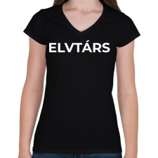 PRINTFASHION ELVTÁRS - Női V-nyakú póló - Fekete női póló