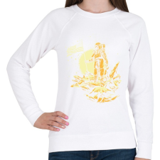 PRINTFASHION Ember a holdon USA - Női pulóver - Fehér női pulóver, kardigán