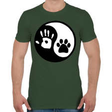 PRINTFASHION Ember/állat barátság - Férfi póló - Katonazöld férfi póló