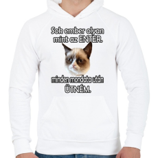 PRINTFASHION Ember - Enter - Férfi kapucnis pulóver - Fehér