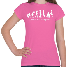 PRINTFASHION Emberi evolúció - Női póló - Rózsaszín