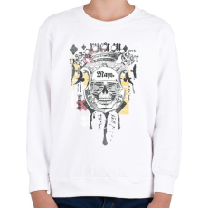 PRINTFASHION emberi koponya - Gyerek pulóver - Fehér