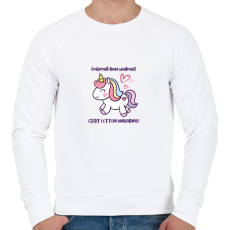 PRINTFASHION Embernek lenni unalmas - Férfi pulóver - Fehér