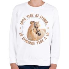 PRINTFASHION Emberré tesz a ló - Gyerek pulóver - Fehér gyerek pulóver, kardigán