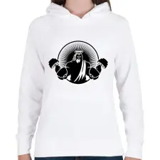 PRINTFASHION Emeld szabályosan - Női kapucnis pulóver - Fehér női pulóver, kardigán