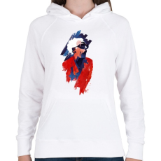 PRINTFASHION Emett Doc - Női kapucnis pulóver - Fehér