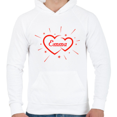 PRINTFASHION Emma - Férfi kapucnis pulóver - Fehér