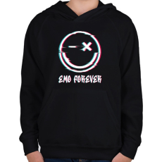 PRINTFASHION Emo forever - Gyerek kapucnis pulóver - Fekete