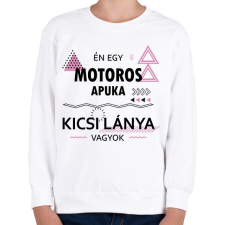 PRINTFASHION Én egy motoros apuka kicsi lánya vagyok - Gyerek pulóver - Fehér gyerek pulóver, kardigán
