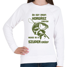 PRINTFASHION Én egy profi horgász vagyok póló - Női pulóver - Fehér női pulóver, kardigán