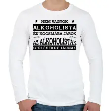 PRINTFASHION Én kocsmába járok - Férfi hosszú ujjú póló - Fehér férfi póló