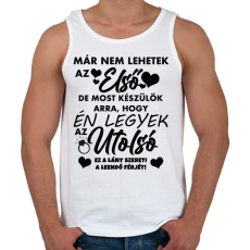PRINTFASHION Én leszek az utolsó! - Férfi atléta - Fehér