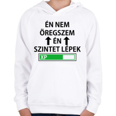 PRINTFASHION Én nem öregszem... - Gyerek kapucnis pulóver - Fehér