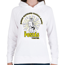 PRINTFASHION Én postás vagyok - Női kapucnis pulóver - Fehér