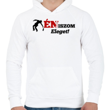 PRINTFASHION Én sosem iszom eleget - Férfi kapucnis pulóver - Fehér férfi pulóver, kardigán