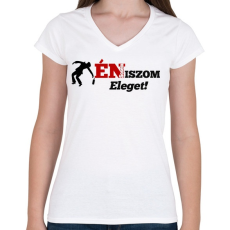PRINTFASHION Én sosem iszom eleget - Női V-nyakú póló - Fehér
