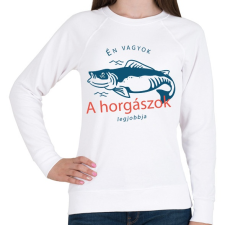 PRINTFASHION Én vagyok a horgászok legjobbja - Női pulóver - Fehér női pulóver, kardigán