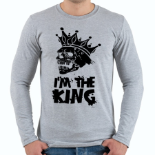 PRINTFASHION Én vagyok a király - Férfi hosszú ujjú póló - Sport szürke férfi póló