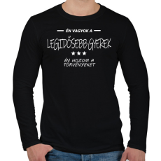 PRINTFASHION Én vagyok a legidősebb gyerek... - Férfi hosszú ujjú póló - Fekete