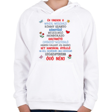 PRINTFASHION Én vagyok a legszuperebb óvó néni - sötét - Gyerek kapucnis pulóver - Fehér