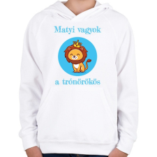 PRINTFASHION Én vagyok a trónörökös - Névvel - Gyerek kapucnis pulóver - Fehér gyerek pulóver, kardigán