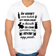 PRINTFASHION Én verset nem tudok - Férfi V-nyakú póló - Fehér férfi póló