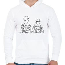 PRINTFASHION End of the f**king world - Férfi kapucnis pulóver - Fehér férfi pulóver, kardigán