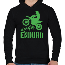 PRINTFASHION Enduro  - Férfi kapucnis pulóver - Fekete férfi pulóver, kardigán