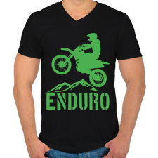 PRINTFASHION Enduro  - Férfi V-nyakú póló - Fekete férfi póló