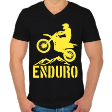PRINTFASHION Enduro  - Férfi V-nyakú póló - Fekete férfi póló