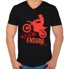 PRINTFASHION Enduro - Férfi V-nyakú póló - Fekete férfi póló