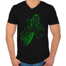 PRINTFASHION Enduro  - Férfi V-nyakú póló - Fekete férfi póló