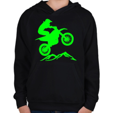 PRINTFASHION Enduro  - Gyerek kapucnis pulóver - Fekete