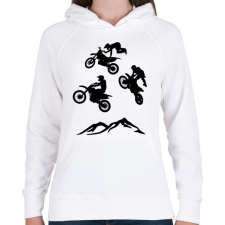 PRINTFASHION enduro - Női kapucnis pulóver - Fehér női pulóver, kardigán