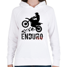 PRINTFASHION Enduro - Női kapucnis pulóver - Fehér női pulóver, kardigán