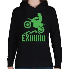 PRINTFASHION Enduro  - Női kapucnis pulóver - Fekete női pulóver, kardigán
