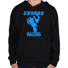 PRINTFASHION Enduro racing  - Gyerek kapucnis pulóver - Fekete gyerek pulóver, kardigán