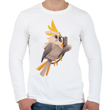 PRINTFASHION Énekes kakadu - Férfi hosszú ujjú póló - Fehér férfi póló