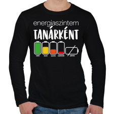 PRINTFASHION Energiaszintem Tanárként - Férfi hosszú ujjú póló - Fekete férfi póló