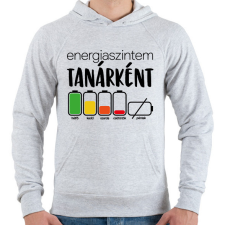 PRINTFASHION Energiaszintem Tanárként - Férfi kapucnis pulóver - Sport szürke férfi pulóver, kardigán